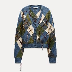 ZARA Argyle Cardigan